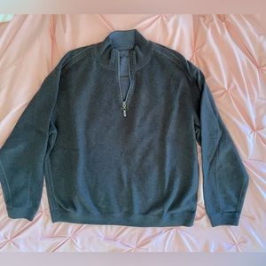 Tommy Bahama Reversible Men’s 3/4 Zip Pullover Sweater XL in Charcoal Gray/Blue